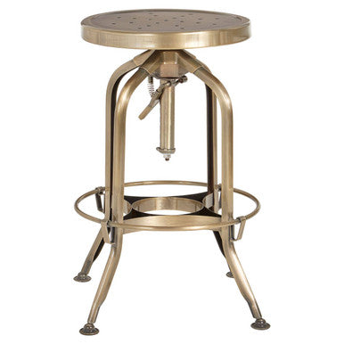Gator Brass Finish Adjustable Bar Stool