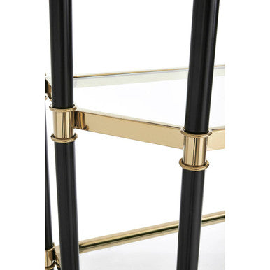 Allessi 5 Shelf Unit In Champagne Finish and Black Frame