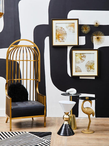 Martini Gold And Black Side Table