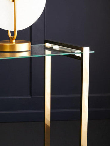 Oria Warm Metallic Finish End Table