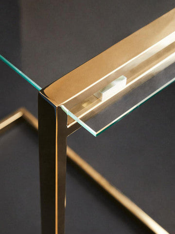 Oria Warm Metallic Finish End Table