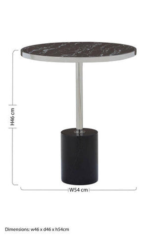 Oria Black Marble End Table