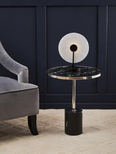Oria Black Marble End Table