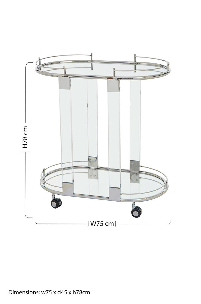 Oria Oval Mirrored Trolley