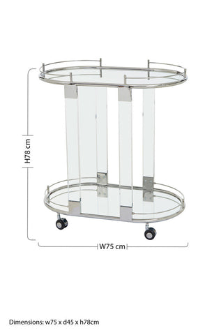 Oria Oval Mirrored Trolley