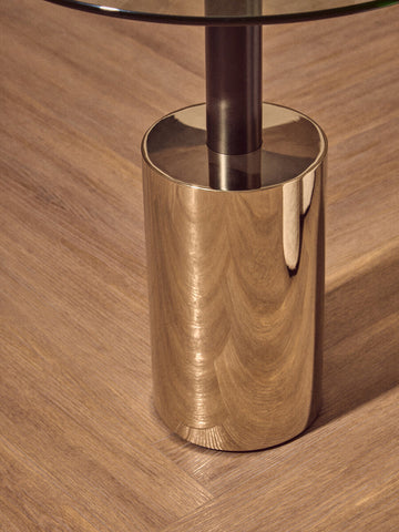 Oria End Table With Warm Metallic Base