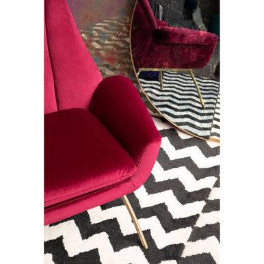 Billi Wine Velvet Lounge Chair