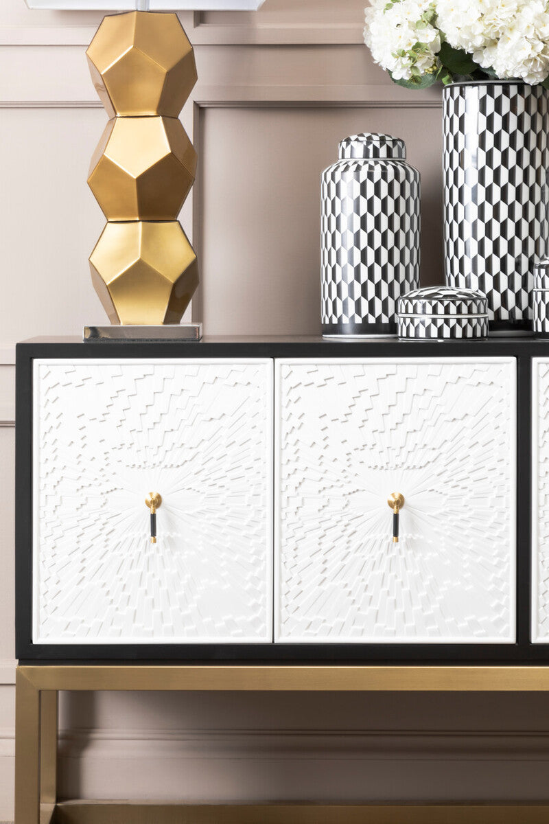 Dumas Black and White Four Door Sideboard