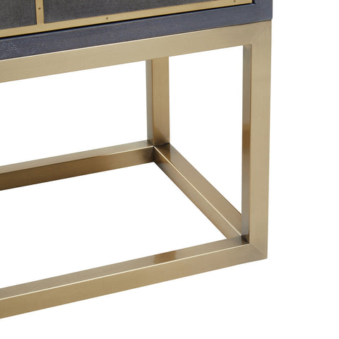 Deskey Grey Shagreen Effect Four Drawer Console Table