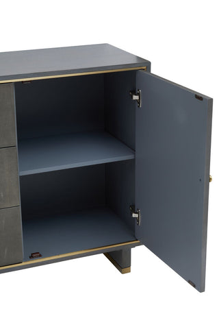 Deskey Grey Shagreen Effect Three Drawer Sideboard