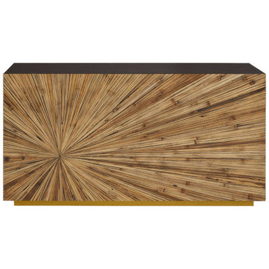 Gabelle Ebony and Natural Bamboo Console Table