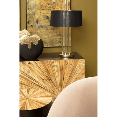 Gabelle Ebony and Natural Bamboo Console Table