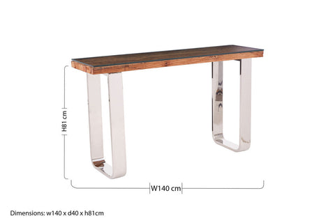 Kerala Natural U Shaped Base Console Table