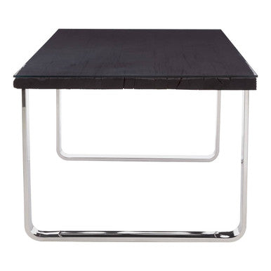 Kerala Large Black Pinewood and Glass Dining Table