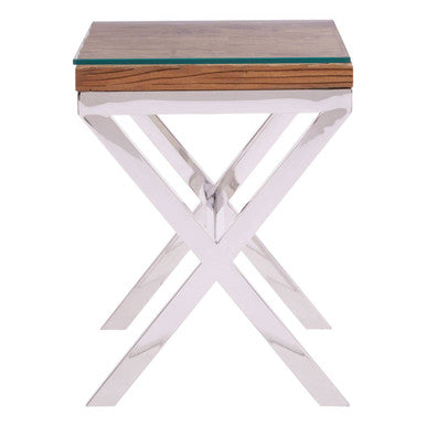 Kerala Natural Sal Wood Side Table
