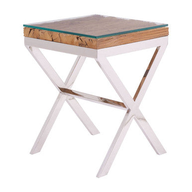 Kerala Natural Sal Wood Side Table
