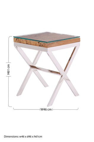 Kerala Natural Sal Wood Side Table