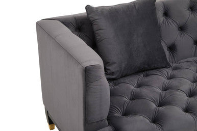 Sefira 2 Seat Viola Pirate Grey Fabric Sofa
