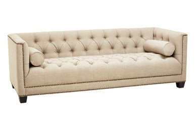 Surina 3 Seat Stone Fabric Sofa