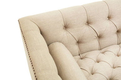 Surina 3 Seat Stone Fabric Sofa