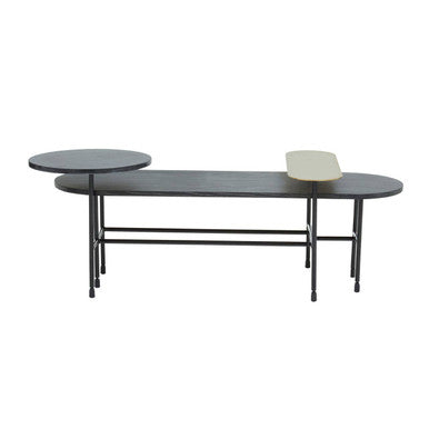Serrano Black Oak Veneer and Marble Coffee Table