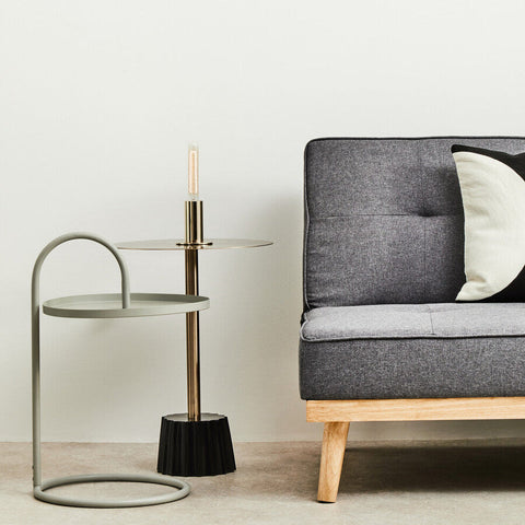 Corra Gold Side Table With Black Base