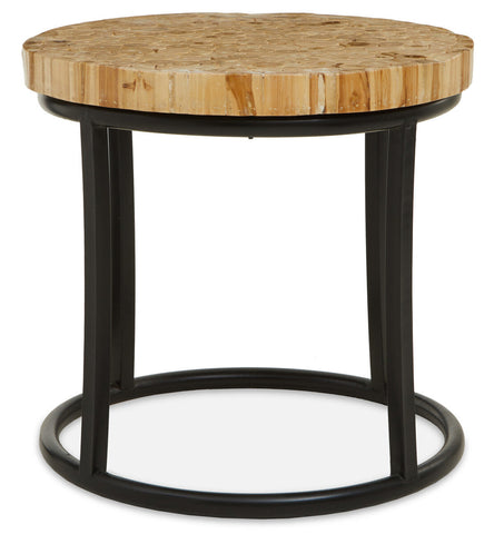 Malang Round Table With Iron Frame