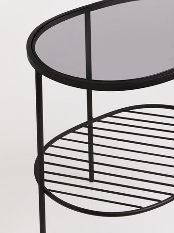 Trento Black Two Tier Side Table