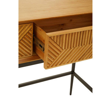 Jakara Natural Finish Console Table with 2 Drawers