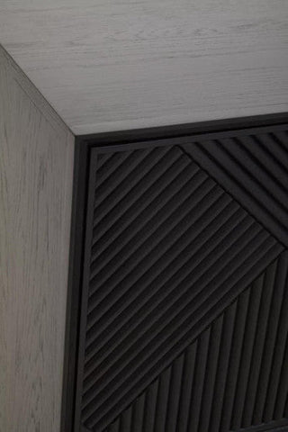 Jakara Black Wood Sideboard With Metal Legs