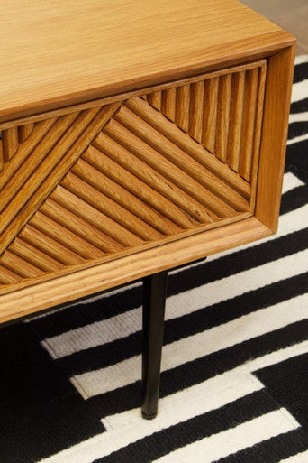 Jakara Natural Finish Coffee Table with Drawers