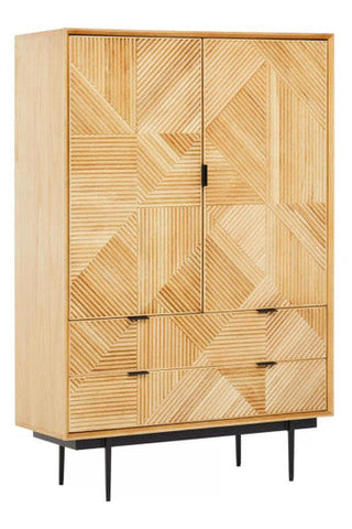 Jakara Natural Finish Cabinet with Drawers