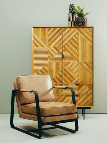 Jakara Natural Finish Cabinet with Drawers