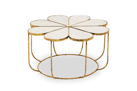 Rabia Petal Coffee Table With Marble Top