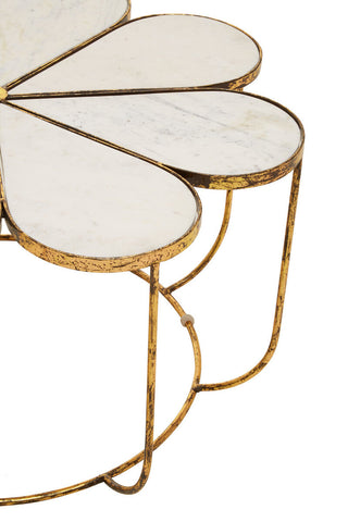 Rabia Petal Coffee Table With Marble Top