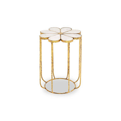 Rabia Petal Side Table With Marble Top