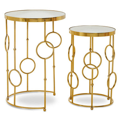 Rabia Set Of 2 Circle Pattern Side Table