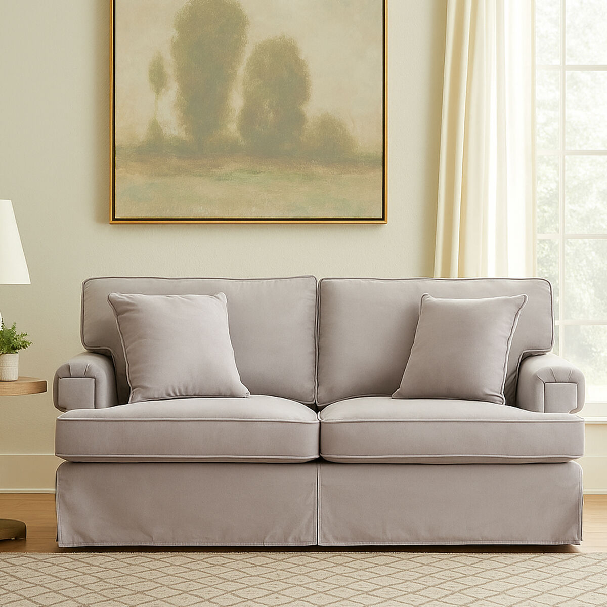 Ralph Two Seat Grey Velvet Sofa