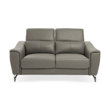 Padua 2 Seat Grey Leather Sofa