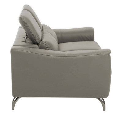 Padua 2 Seat Grey Leather Sofa