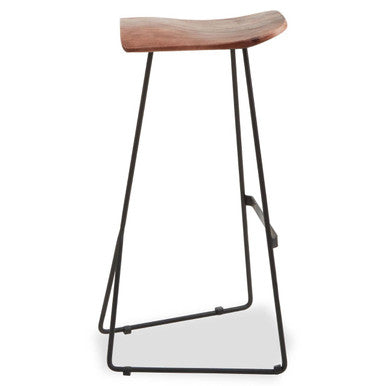 Nandri Acacia Wood with Black Frame Bar Stool