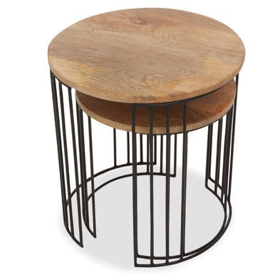 Nandri Set Of 2 Mango Wood Side Tables