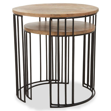 Nandri Set Of 2 Mango Wood Side Tables