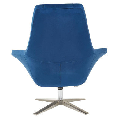 Kalo Navy Velvet Swivel Lounge Chair