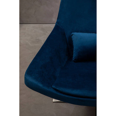 Kalo Navy Velvet Swivel Lounge Chair