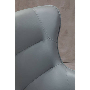 Kaiko Grey Faux Leather Armchair And Footstool