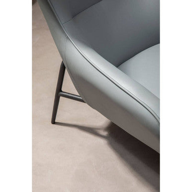 Kaiko Grey Faux Leather Armchair And Footstool