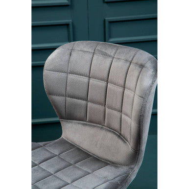 Warton Grey Velvet Bar Chair