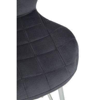 Warton Grey Velvet Bar Chair