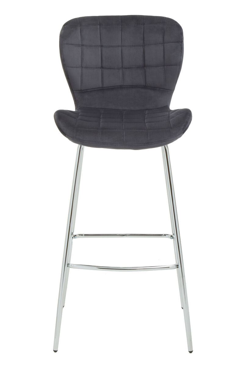 Warton Grey Velvet Bar Chair
